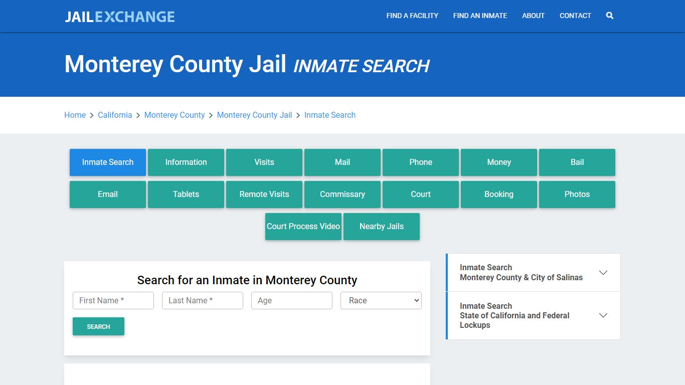 Monterey County Jail, CA Inmate Search: Roster & Mugshots