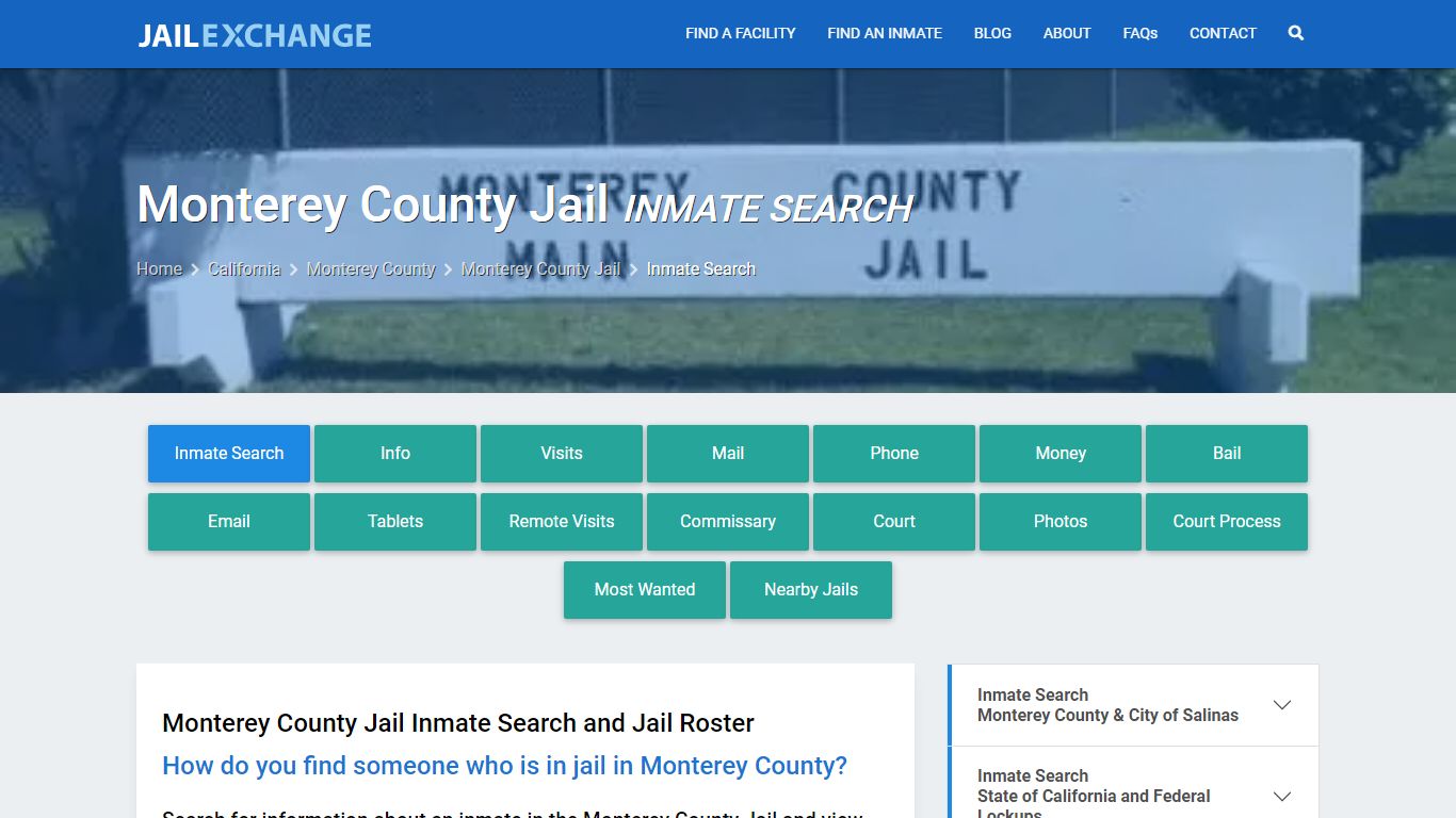 Monterey County Inmate Search | Arrests & Mugshots | CA - Jail Exchange